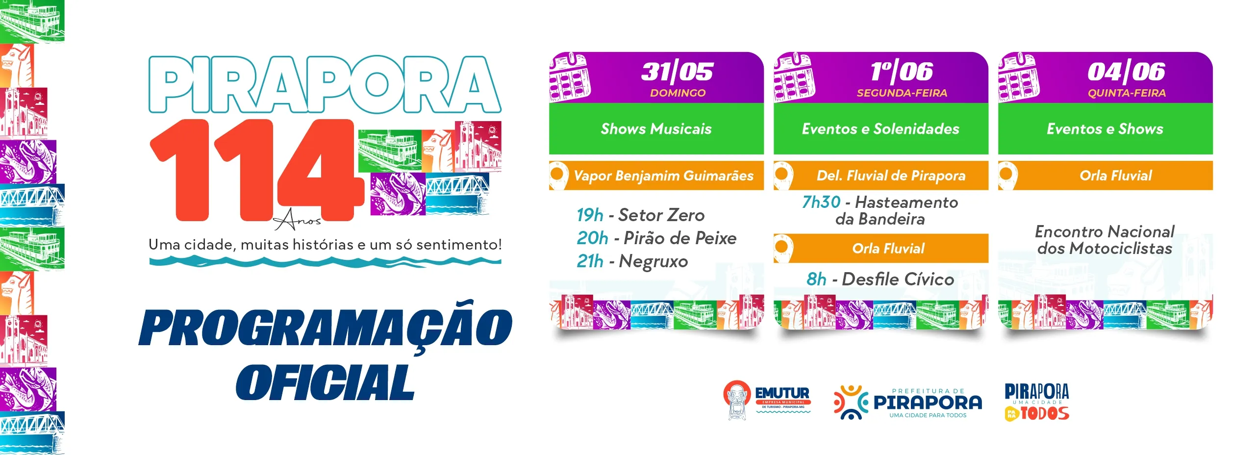 Pirapora celebra 114 anos com programação cultural e turística