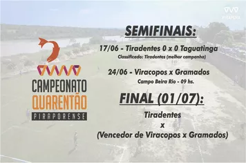 Tiradentes se classifica para a final do Quarentão