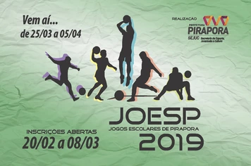 Inscrições abertas para os Jogos Escolares de Pirapora