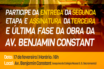 Pavimentação da Av. Benjamin Constant será concluída