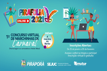 EMUTUR PROMOVE 1º CONCURSO ON-LINE DE MARCHINHAS DE CARNAVAL