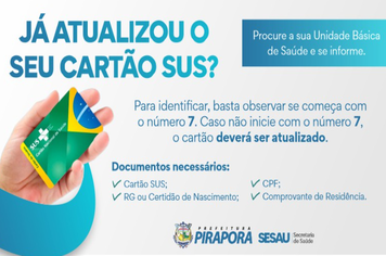 Atualize seu cartão do Sistema Único de Saúde