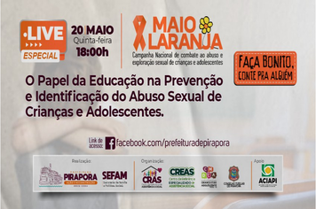 LIVE VAI DEBATER A LUTA CONTRA O ABUSO E EXPLORAÇÃO SEXUAL DE CRIANÇAS E ADOLESCENTES