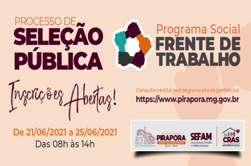 RETIFICAÇÃO NO EDITAL DA FRENTE DE TRABALHO