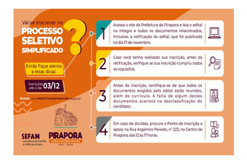Inscrições para o Processo Seletivo Simplificado encerram-se nesta semana