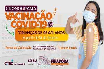 Pirapora começa a vacinar crianças com comorbidades contra o coronavírus amanhã
