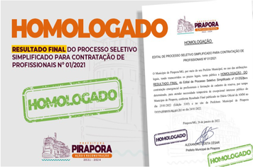 Resultado final do Processo Seletivo é homologado pela Prefeitura de Pirapora