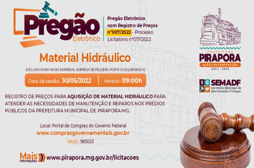 Pregão Eletrônico: Material Hidráulico