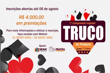Pirapora sediará no domingo, o 1º Campeonato Regional de Truco