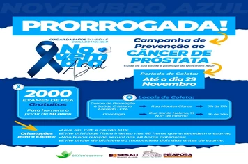 Prorrogada a Campanha Novembro Azul