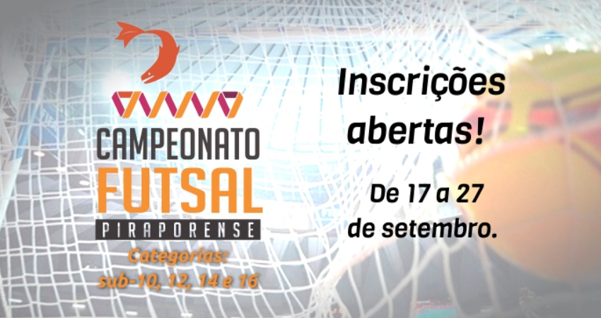 Inscrições abertas para o campeonato de futsal de categoria de base