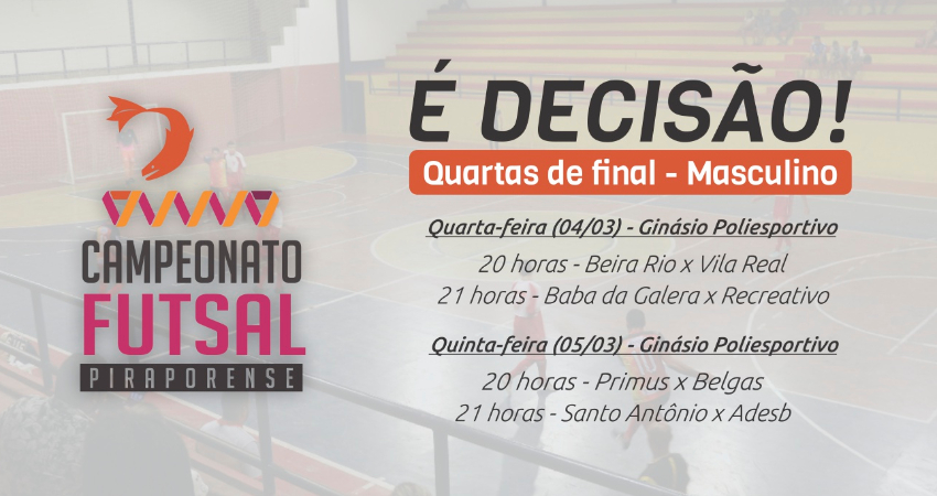 Campeonato Piraporense de futsal define semifinalistas