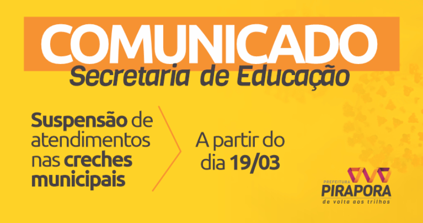 Comunicado: Secretaria Municipal de Educação de Pirapora