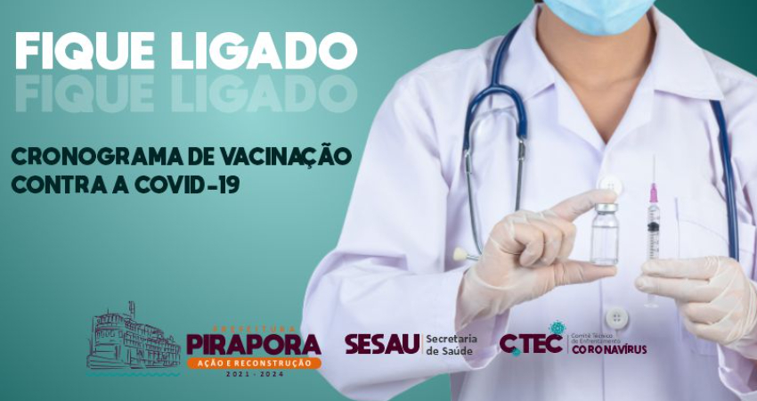 Covid-19: saúde divulga cronograma de vacinação para a próxima semana