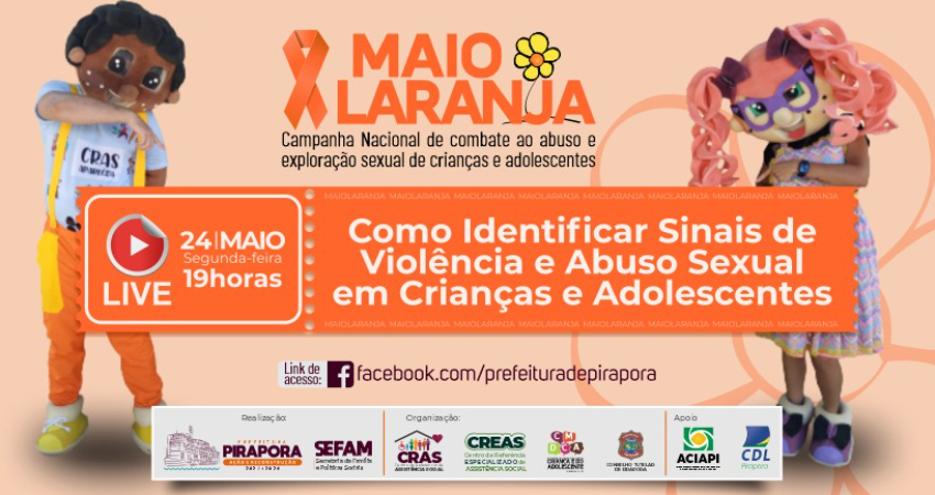 Live vai ensinar a identificar sinais de violência e Abuso sexual em Crianças e Adolescentes