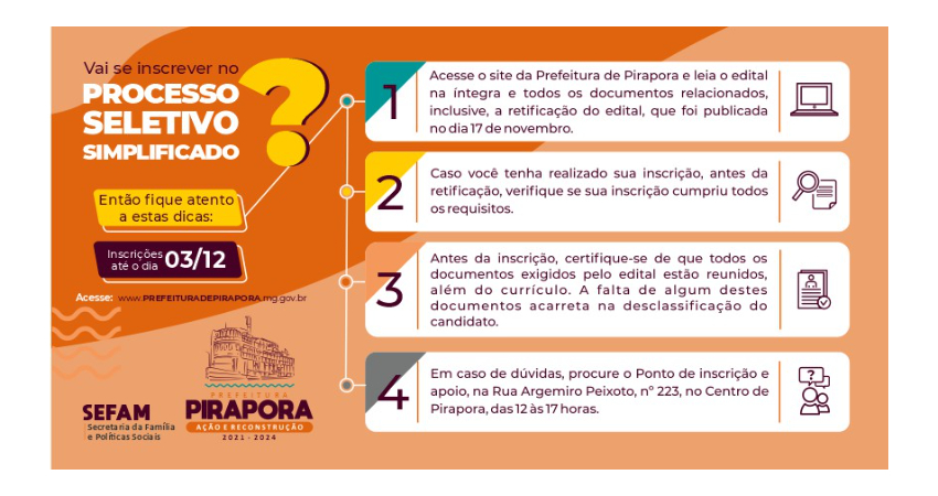 Inscrições para o Processo Seletivo Simplificado encerram-se nesta semana