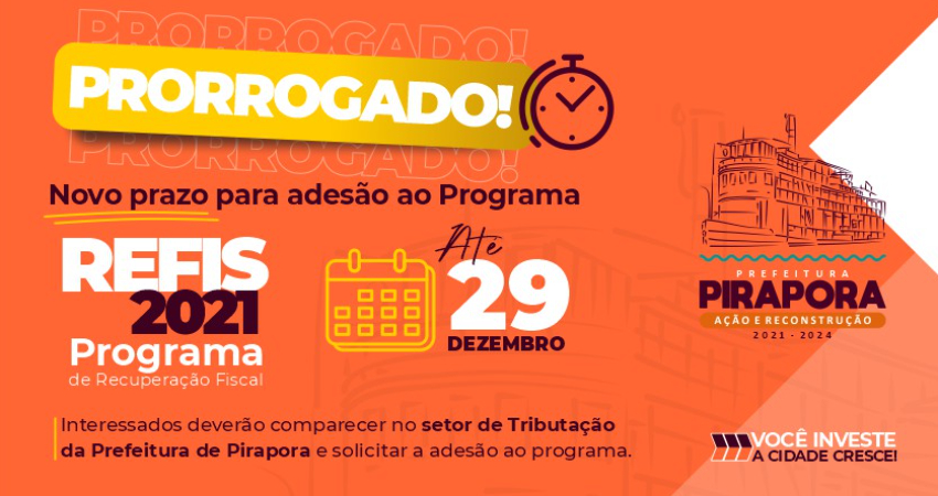 Novo prazo para aderir ao REFIS