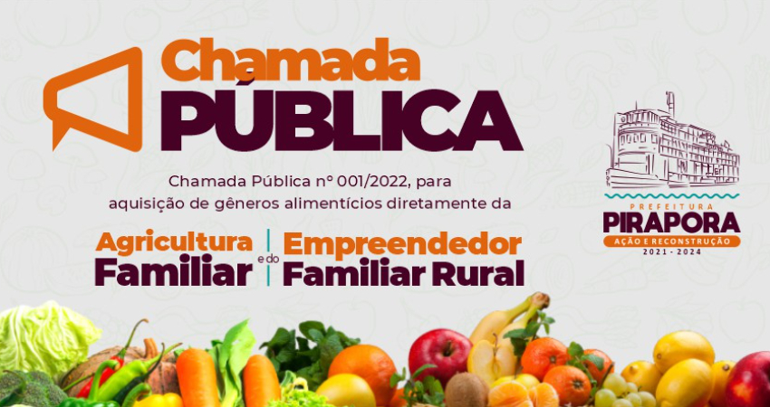 Chamada Pública para aquisição de gêneros alimentícios