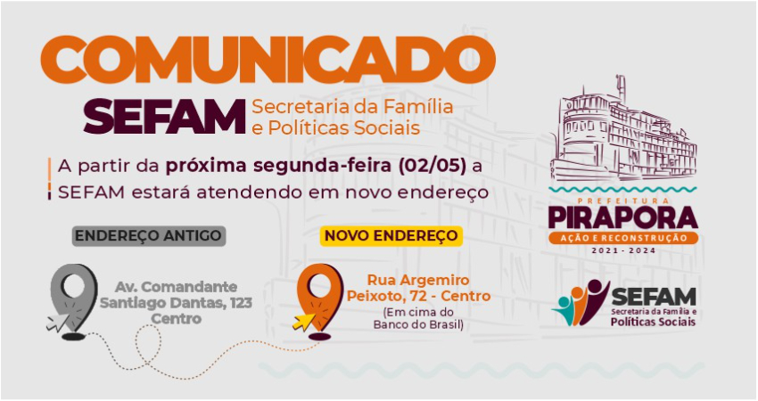 Secretaria da Família em novo local