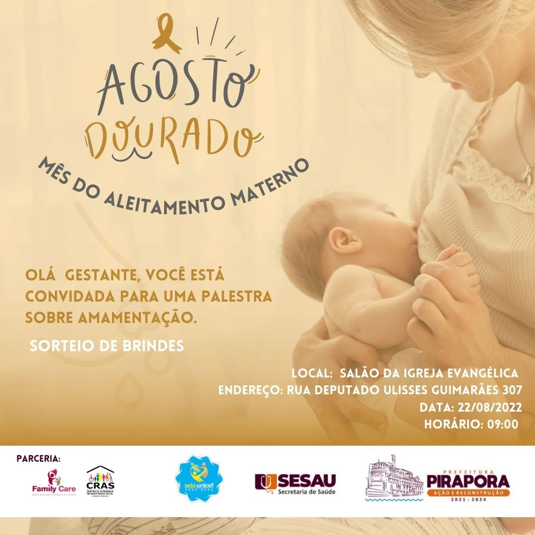 Campanha Agosto Dourado: mês do aleitamento materno