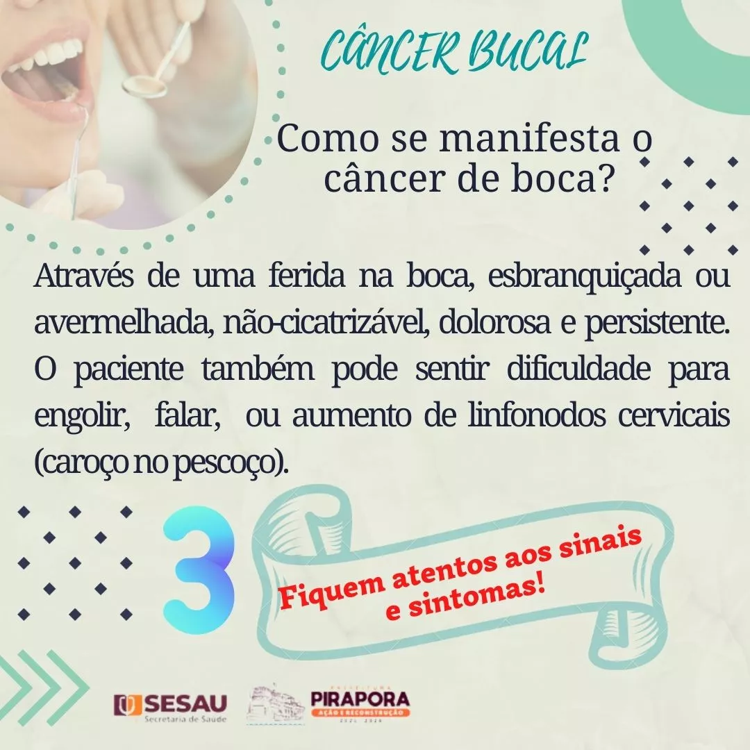 Fiquem atentos aos sinais do câncer bucal
