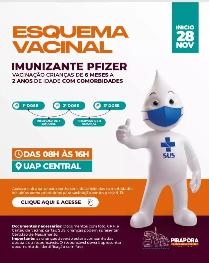 Vacinação para Crianças de 6 meses a 2 anos