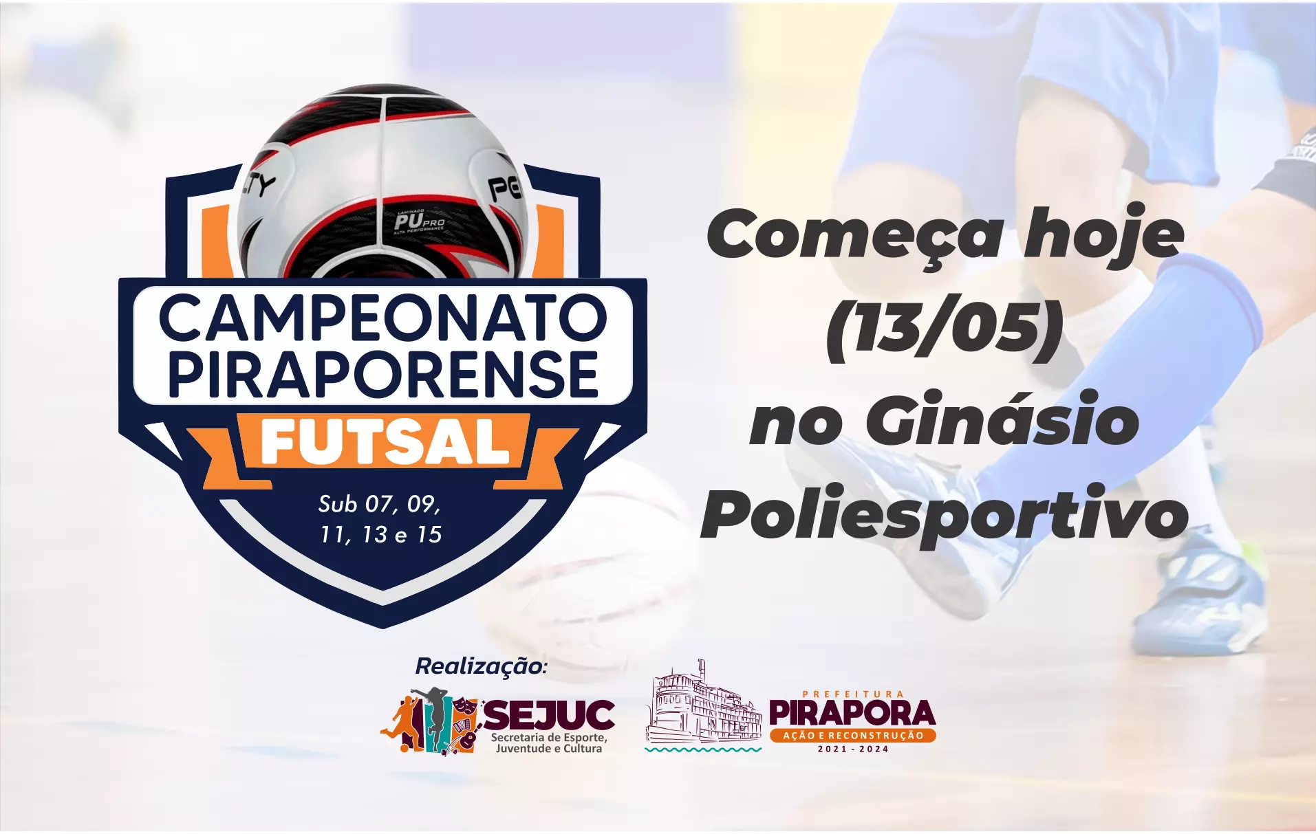 Começa hoje o Campeonato Piraporense de Futsal para categorias de base