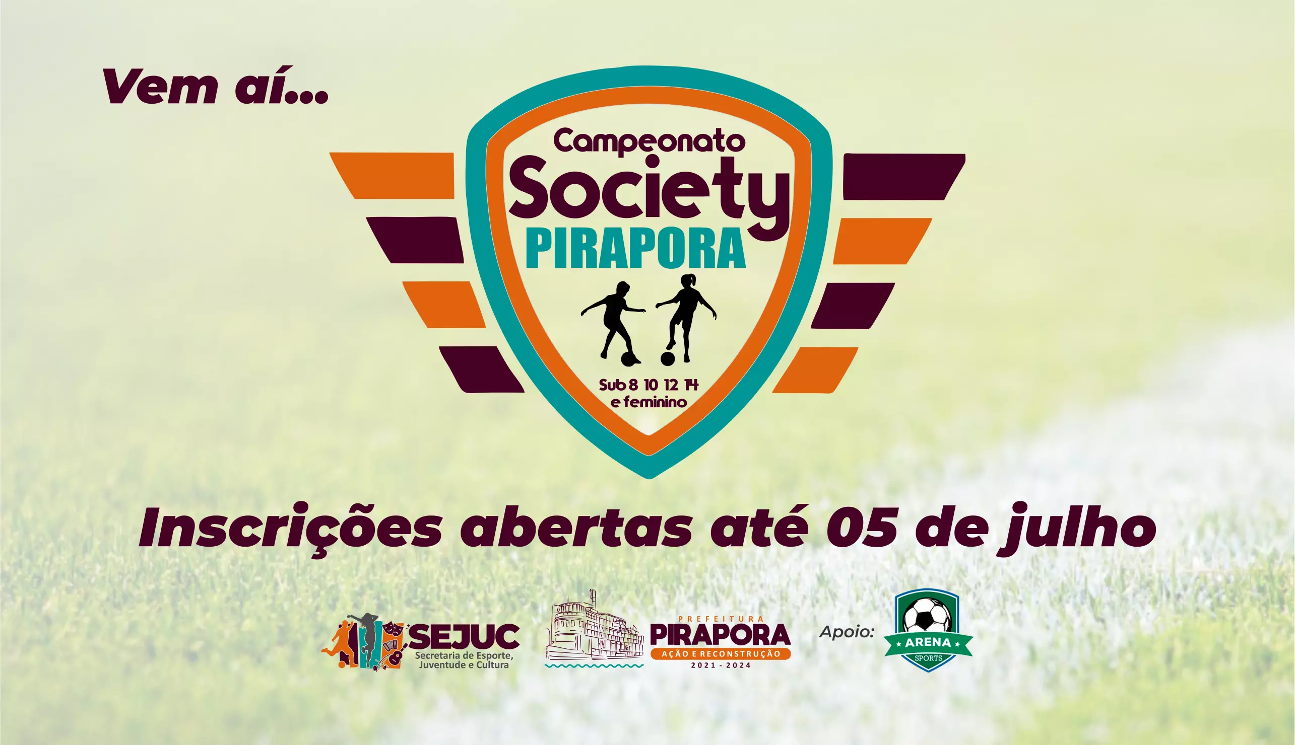 Prefeitura de Pirapora com inscrições abertas para o Campeonato de Futebol Society para categorias de base