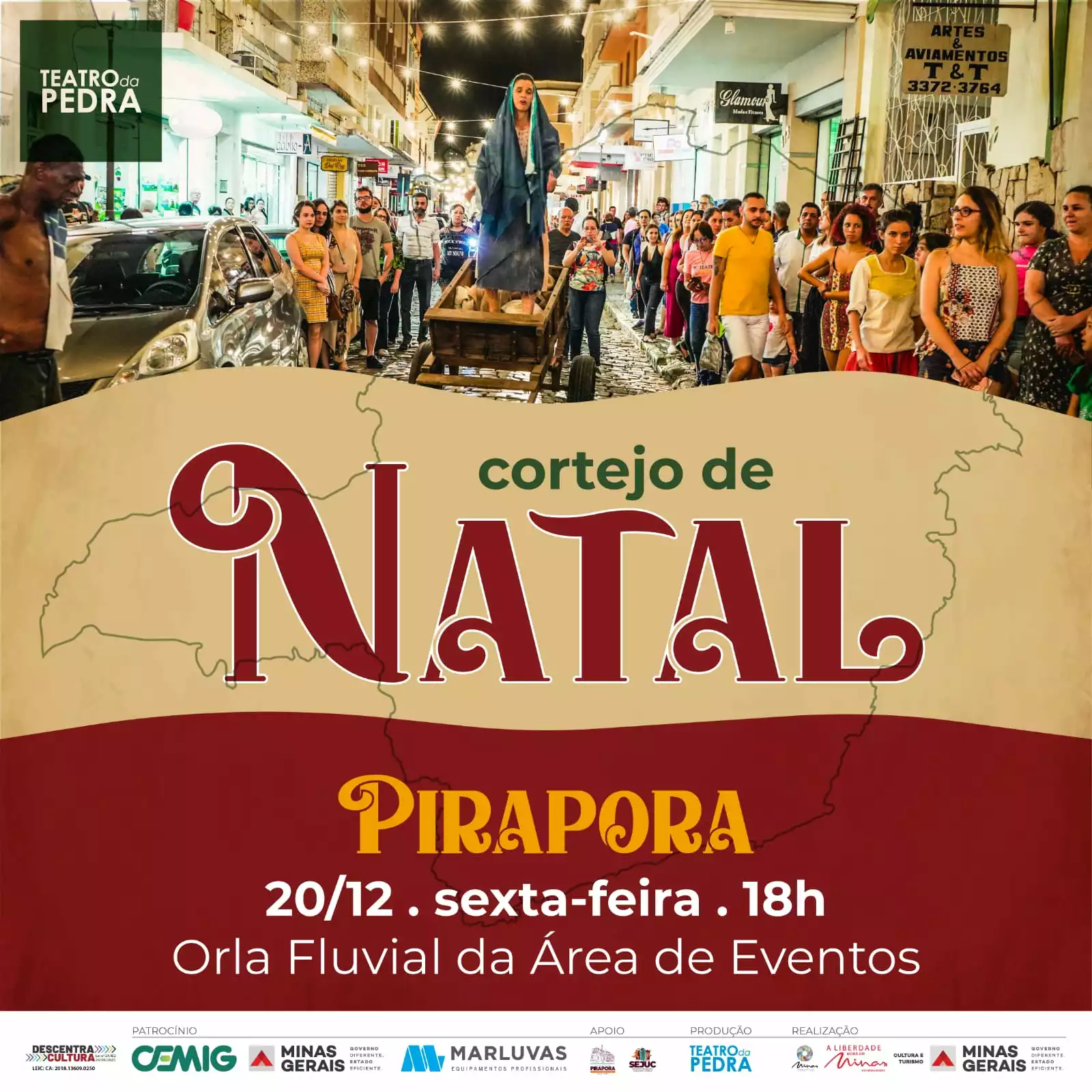 Hoje tem o espetáculo “Cortejo de Natal” na Orla Fluvial de Pirapora