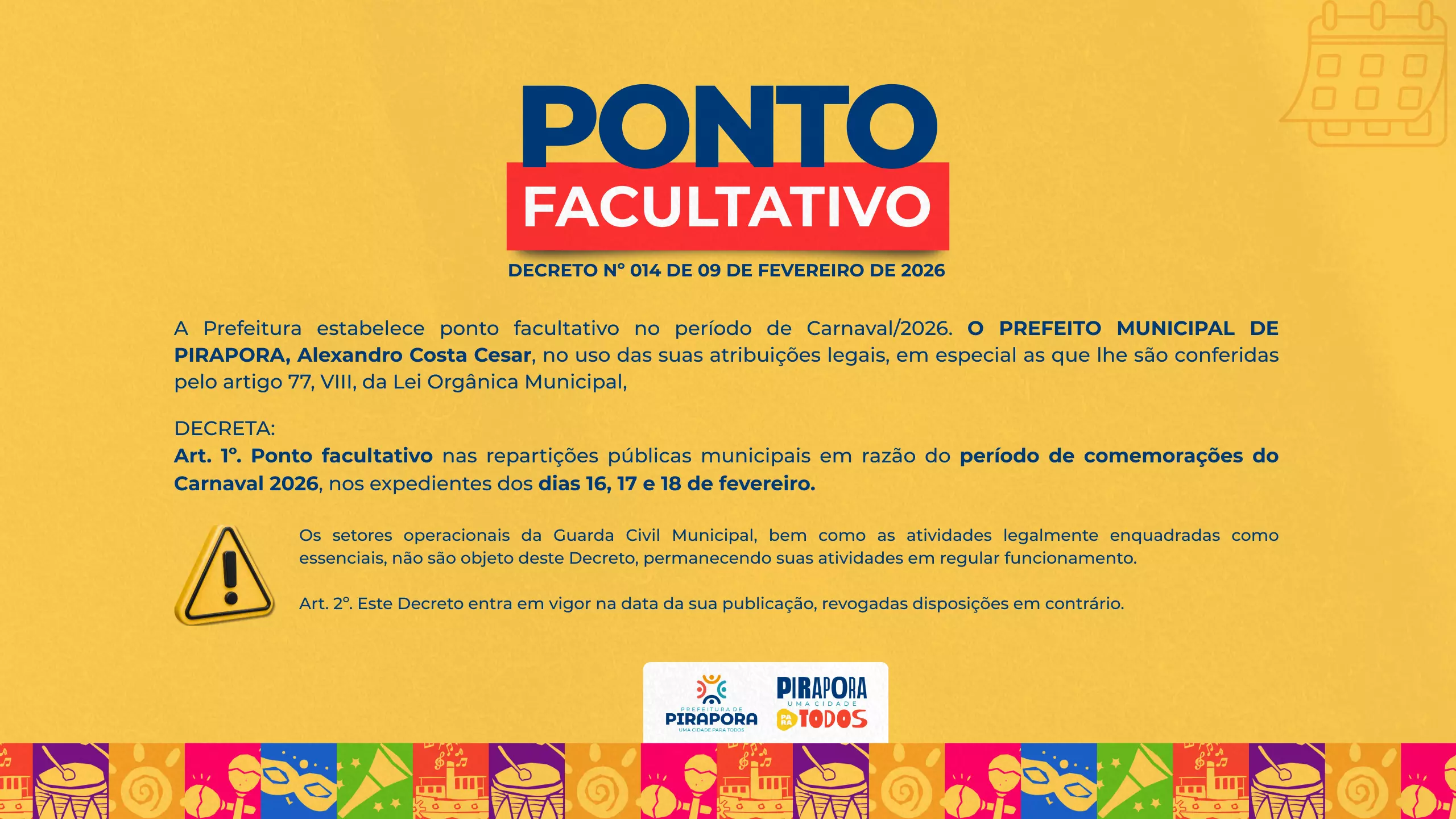 Ponto Facultativo Carnaval