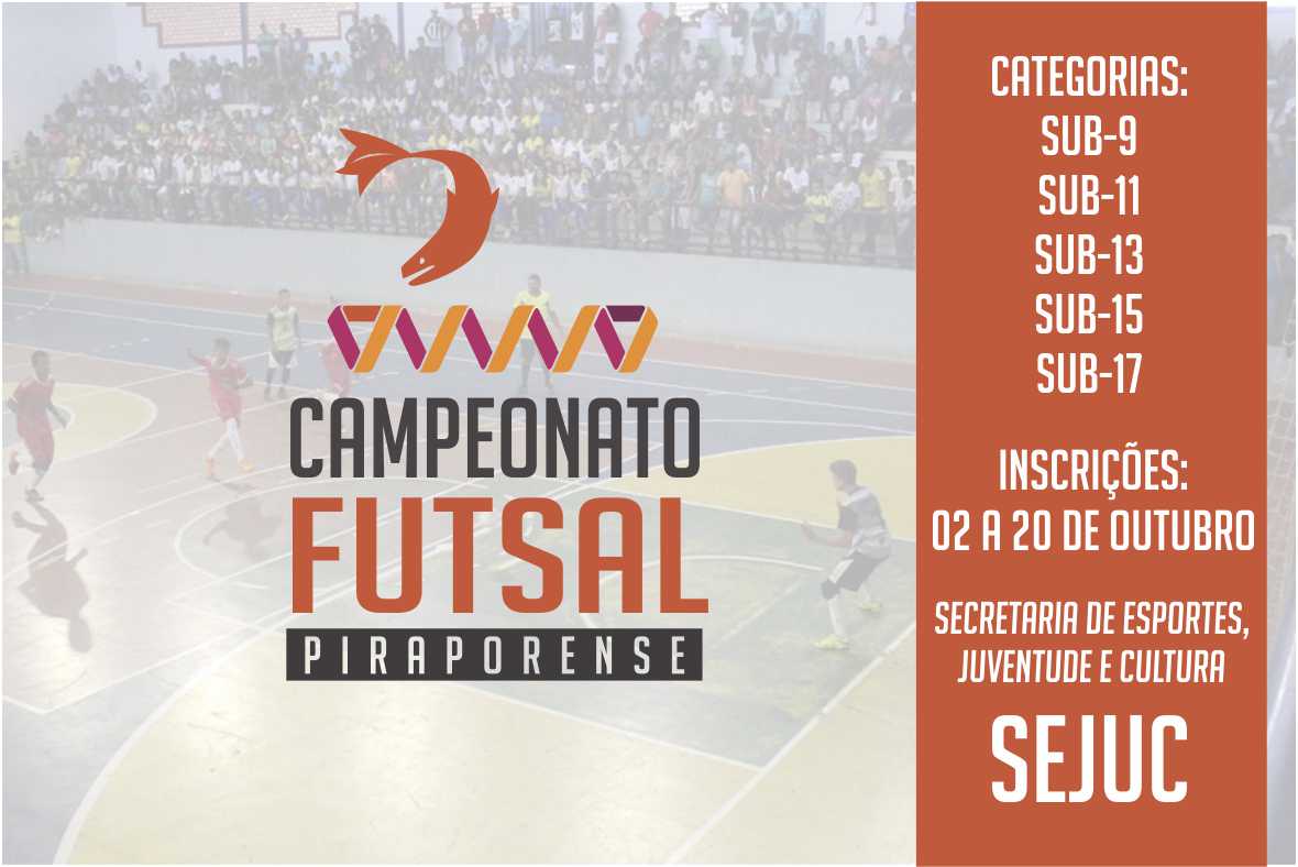Abertas as inscrições para o Campeonato de Futsal Piraporense