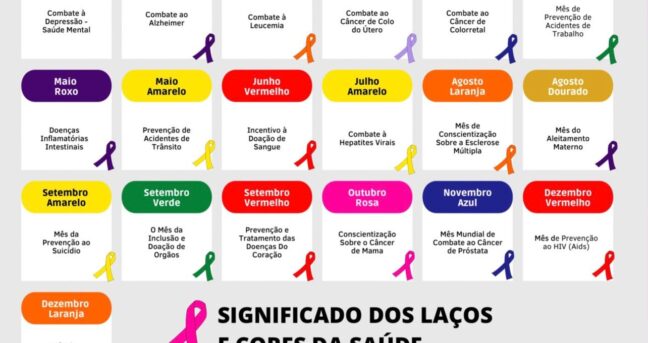 Significado dos Laços e Cores da Secretaria de Saúde de Pirapora