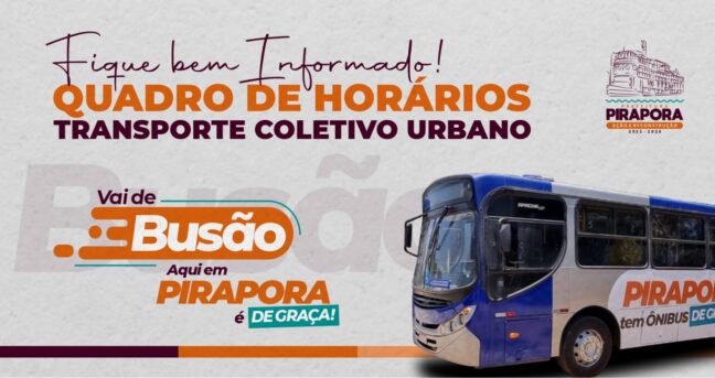 Transporte gratuito! Pirapora tem.