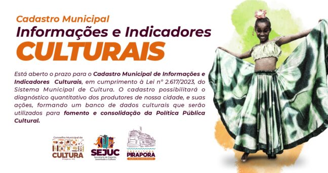 Aberto o cadastramento de informações e indicadores culturais de Pirapora