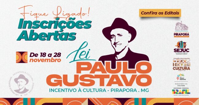 Prefeitura de Pirapora abre inscrições para editais municipais da Lei Paulo Gustavo