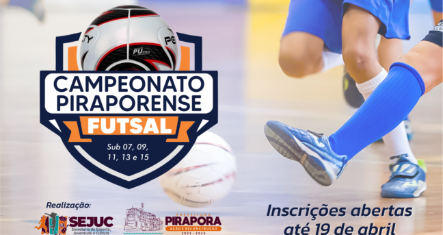 Prefeitura de Pirapora abriu inscrições para o Campeonato Piraporense de Futsal de categorias de base