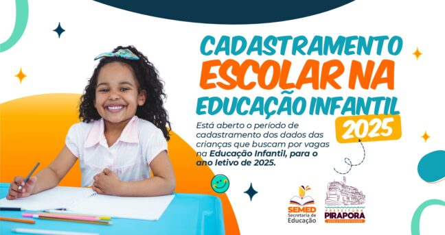 Aberto o período para o Cadastramento Escolar na Educação Infantil de Pirapora
