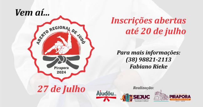 Aberto Regional de Judô de Pirapora com inscrições abertas