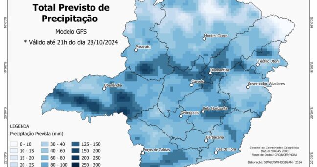 MINAS GERAIS EM ALERTA NAS PRÓXIMAS 72 HORAS