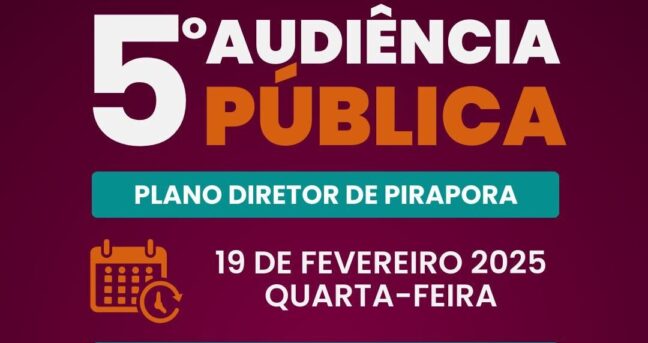 Convite: 5ª Audiência Pública do Plano Diretor de Pirapora
