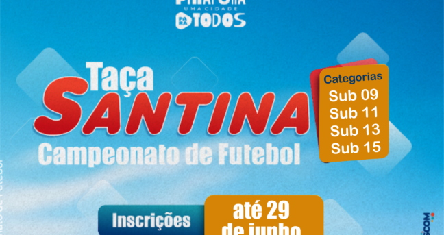 Inscrições abertas para a Taça Santina de Futebol Society para categorias de base