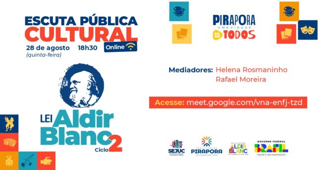 Prefeitura de Pirapora promove escuta pública sobre a Lei Aldir Blanc – Ciclo 2