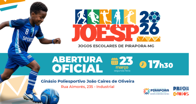 Vai começar! JOESP 2026 reunirá 870 jovens atletas em Pirapora